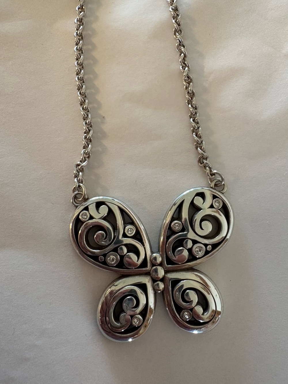 Brighton Contempo Silver Butterfly Pendant Necklace - Women's Jewelry